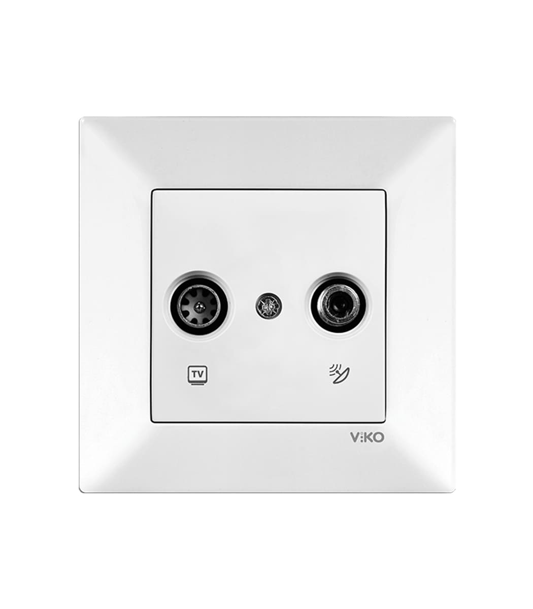 rozetka-2-tv-televiz-tvsat-viko-meridian-belyy-90970085-wh-1 Розетка 2 tv (телевиз) (tv+sat Viko Meridian Белый 90970085-WH — изображение 1