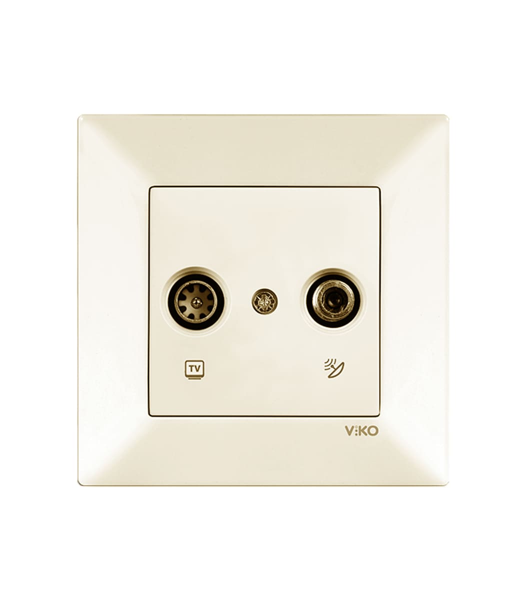 rozetka-2-tv-televiz-tvsat-viko-meridian-krem-90970285-wh-1 Розетка 2 tv (телевиз) (tv+sat) Viko Meridian Крем 90970285-WH - Зображення 1