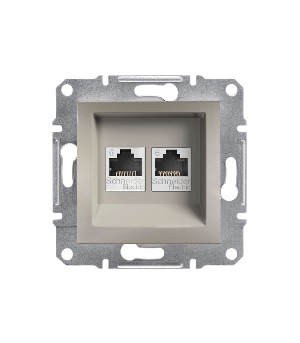 rozetka-kompyuternaya-2-naya-rj45-cat5e-utp-schneider-electric-asfora-bronza-eph4800169-1 Розетка компьютерная 2-ная RJ45 cat5e UTP Schneider Electric Asfora Бронза EPH4800169 - Зображення 1