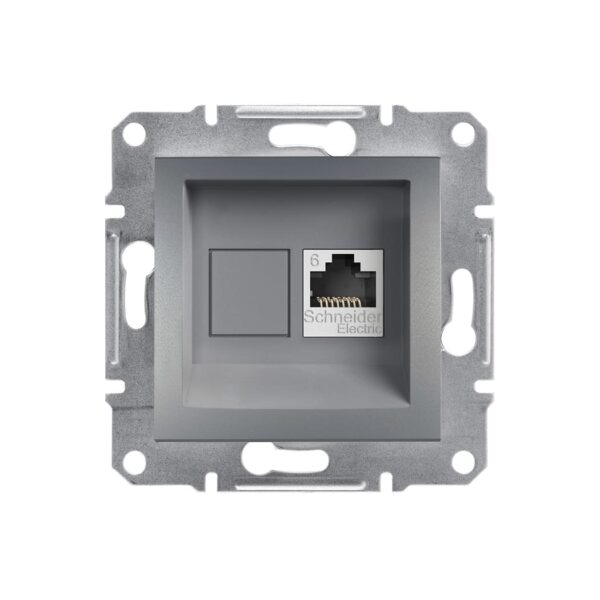 Розетка компьютерная RJ45 cat6e UTP Schneider Electric Asfora Сталь EPH4700162