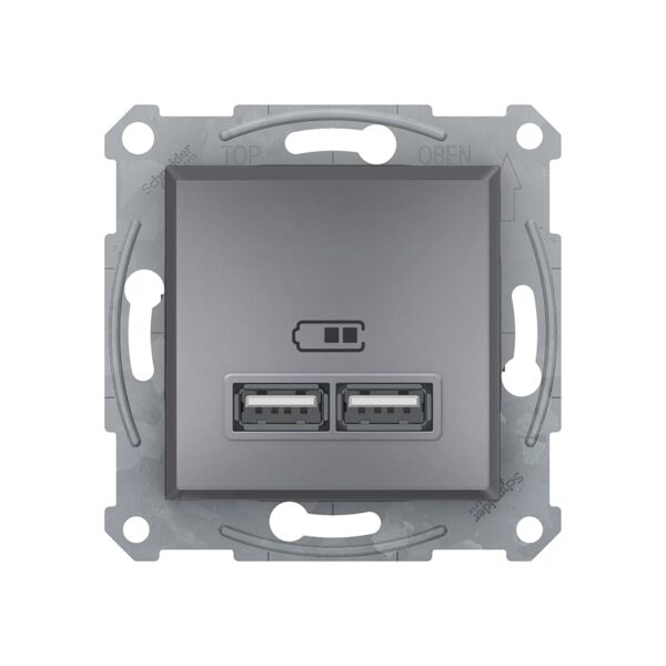 Розетка USB 2.1A Schneider Electric Asfora Сталь EPH2700262