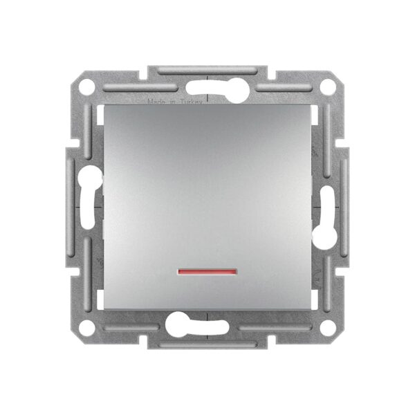 Вимикач 1кл з підсвічуванням Schneider Electric Asfora Алюміній EPH1400161