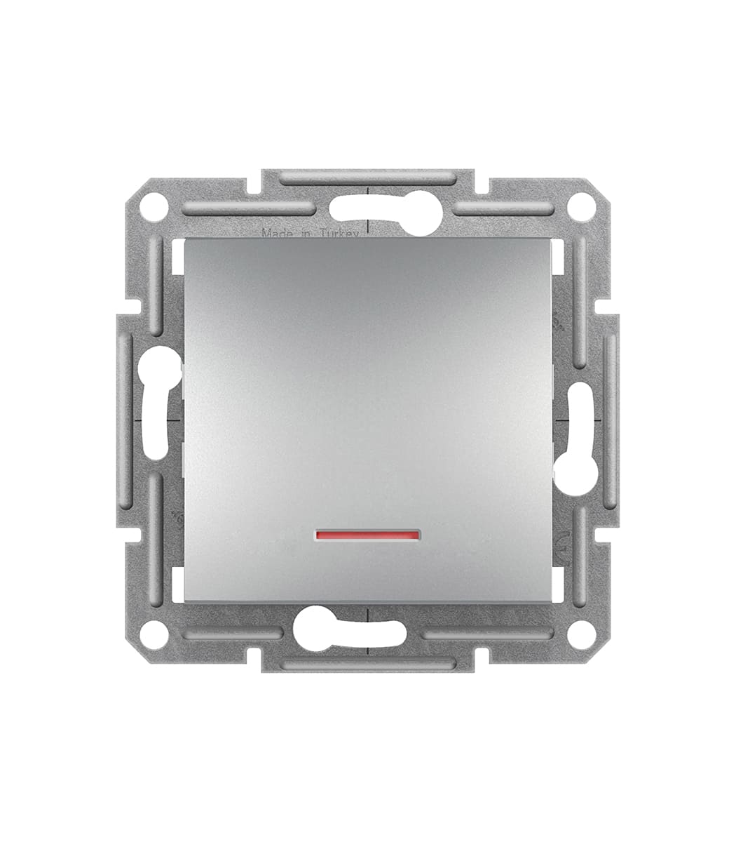 vyklyuchatel-1kl-s-podsvetkoy-schneider-electric-asfora-alyuminiy-eph1400161-1 Выключатель 1кл с подсветкой Schneider Electric Asfora Алюминий EPH1400161 - Зображення 1