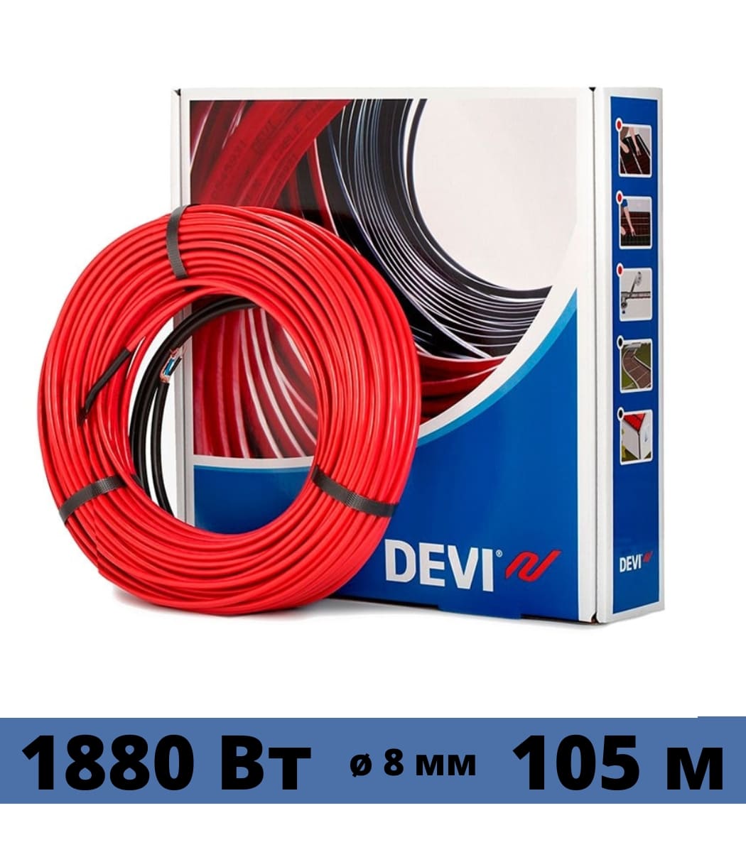 kabel-nagrevatelnyy-dvuh-jilnyy-ekranirovannyy-devi-deviflex-18t-105m Кабель нагревательный двух жильный экранированный DEVI DEVIflex-18T 105м — изображение 1