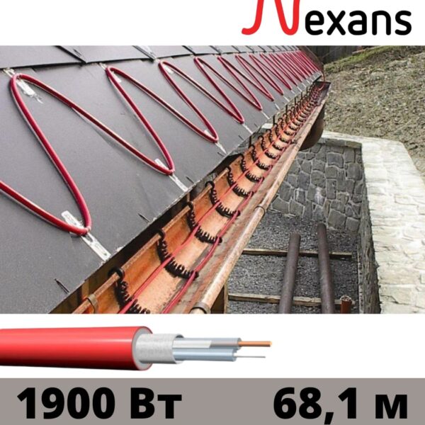 Кабель нагревательный двух жильный Nexans Defrost Snow TXLP/2R 1900/281900Вт, 68.1м