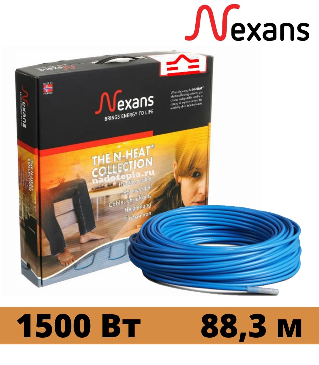 kabel-nagrevatelnyy-dvuh-jilnyy-nexans-txlp_2r-1500_17-1500vt-88.3-m Кабель нагревательный двух жильный Nexans TXLP/2R 1500/17 1500Вт, 88.3 м — изображение 1