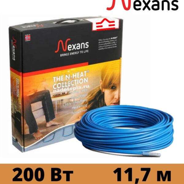 Кабель нагревательный двух жильный Nexans TXLP/2R 200/17 200Вт, 11.7 м