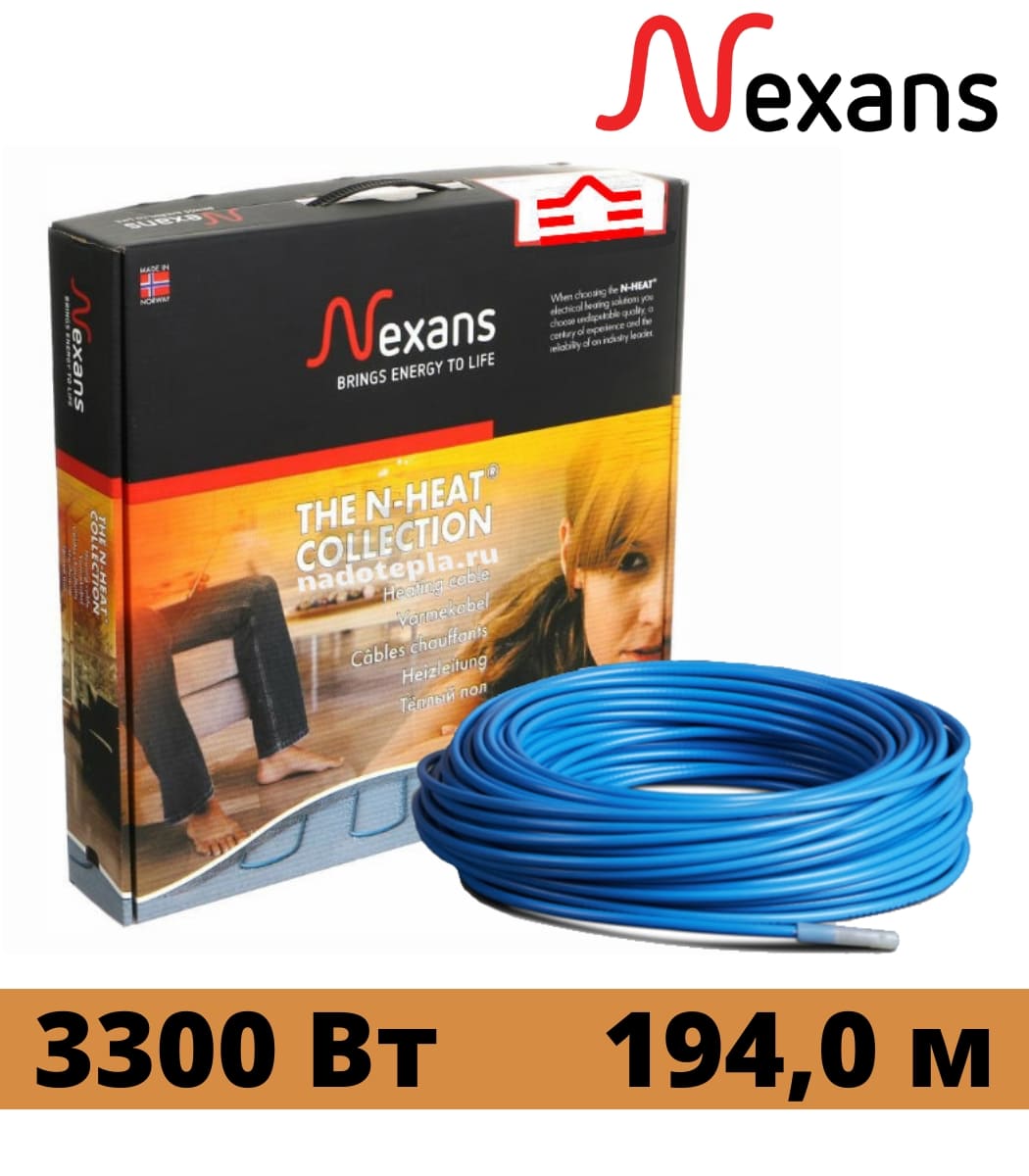 kabel-nagrevatelnyy-dvuh-jilnyy-nexans-txlp_2r-3300_17-3300vt-194-m Кабель нагревательный двух жильный Nexans TXLP/2R 3300/17 3300Вт, 194 м — изображение 1