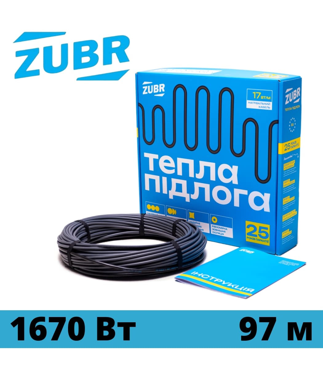 kabel-nagrevatelnyy-dvuh-jilnyy-zubr-dc17-97_1670vt Кабель нагревательный двух жильный ZUBR DC17 97/1670Вт — изображение 1