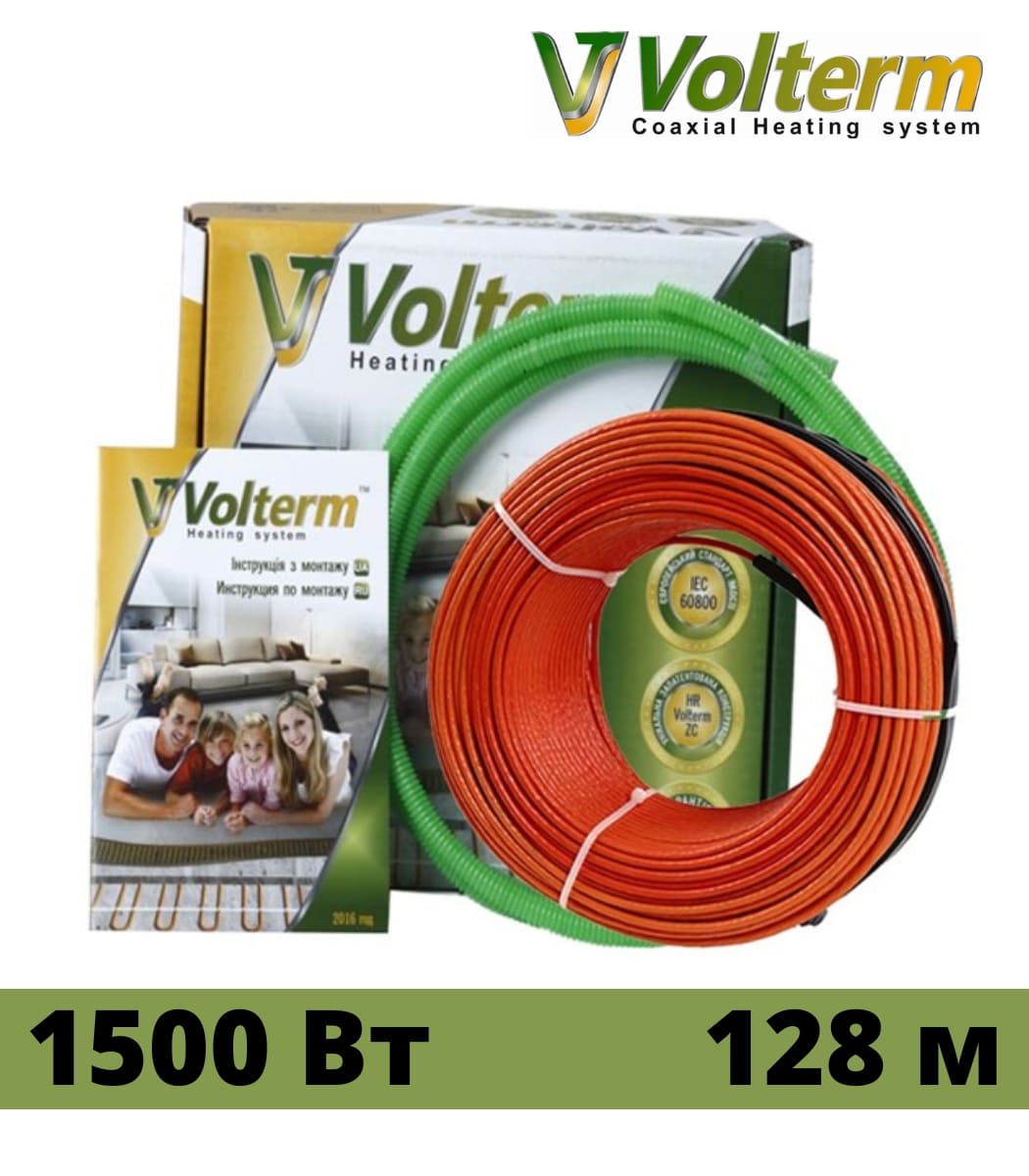 koaksialnyy-nagrevatelnyy-kabel-volterm-hr12-1500-vt-128-m Коаксиальный нагревательный кабель Volterm HR12 1500 Вт, 128 м - Зображення 1