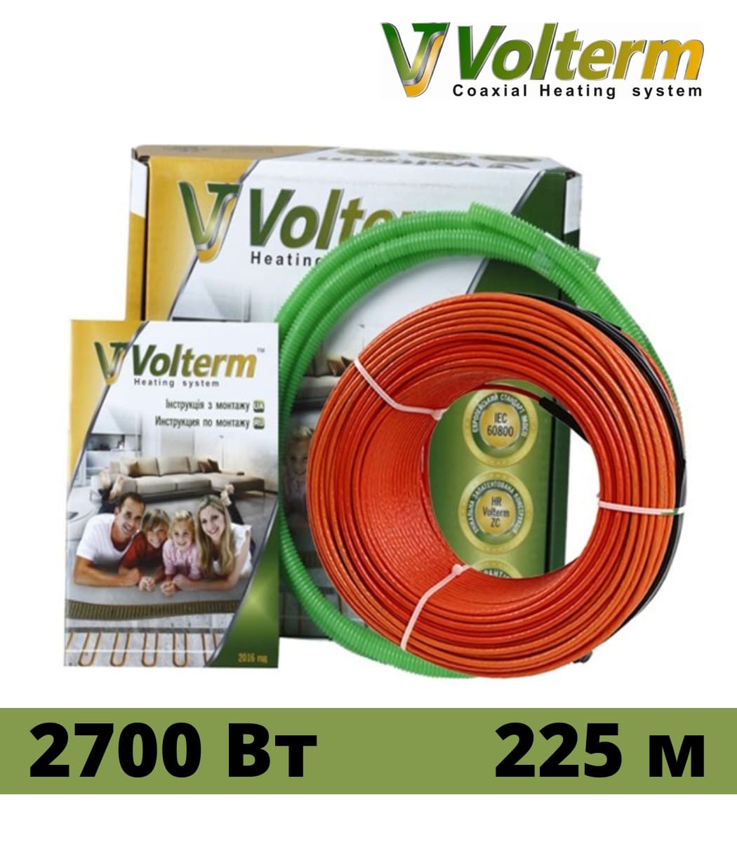koaksialnyy-nagrevatelnyy-kabel-volterm-hr12-2700-vt-225-m Коаксиальный нагревательный кабель Volterm HR12 2700 Вт, 225 м - Зображення 1