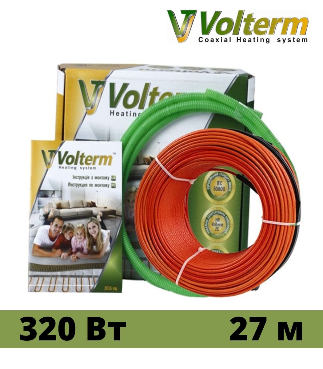 koaksialnyy-nagrevatelnyy-kabel-volterm-hr12-320-vt-27-m Коаксиальный нагревательный кабель Volterm HR12 320 Вт, 27 м — изображение 1