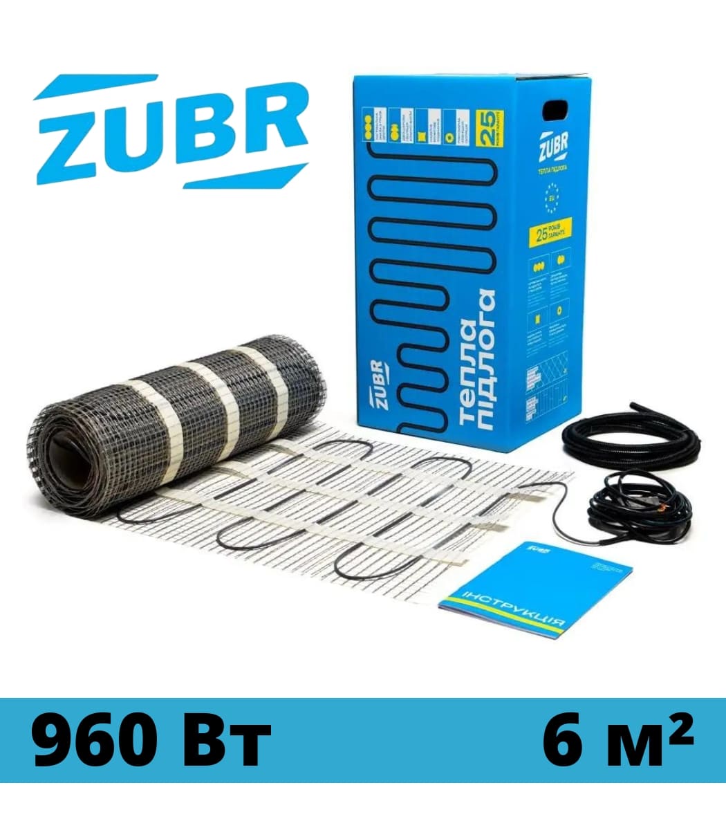 nagrevatelnyy-mat-zubr-dc-60_960vt-60-m²-1 Нагревательный мат ZUBR DC 6,0/960Вт 6,0 м² — изображение 1