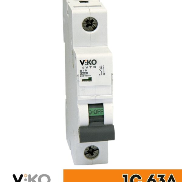 Выключатель автоматический Viko, 1P, C, 63A, 4,5kA 4VTB-1C63