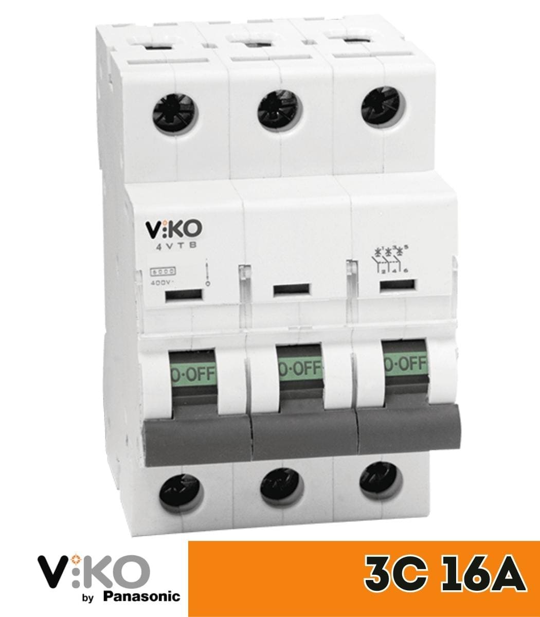 avtomat-2s-16a-viko-2 Выключатель автоматический Viko, 3P, C, 16A, 4,5kA 4VTB-3C16 — изображение 1