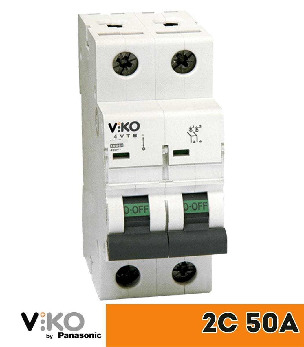 avtomat-2s-50a-viko Выключатель автоматический Viko, 2P, C, 50A, 4,5kA 4VTB-2C50 — изображение 1
