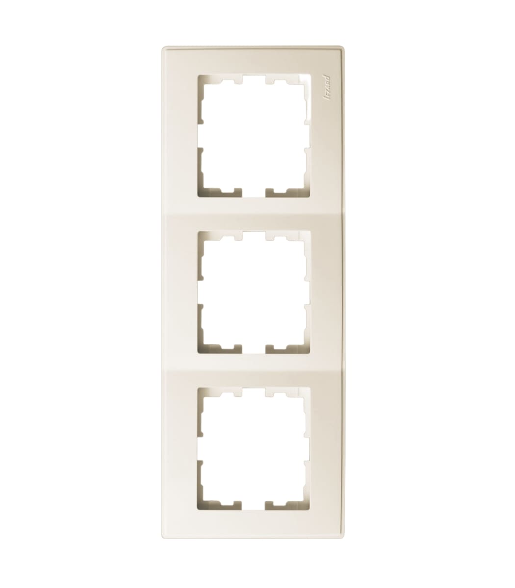 ramka-3-ya-vertikalnaya-lezard-lesya-krem-705-0300-153 Рамка 3-я вертикальная LEZARD LESYA Крем 705-0300-153 — изображение 1