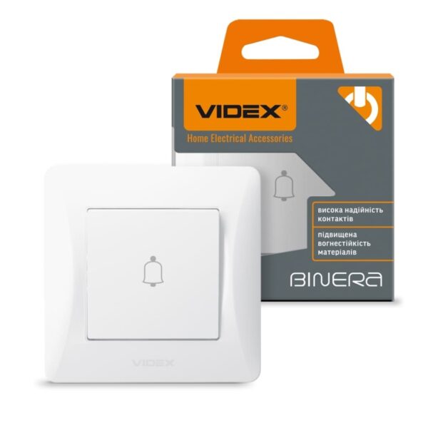 Кнопка звонка белая VIDEX BINERA (VF-BNDB1-W)