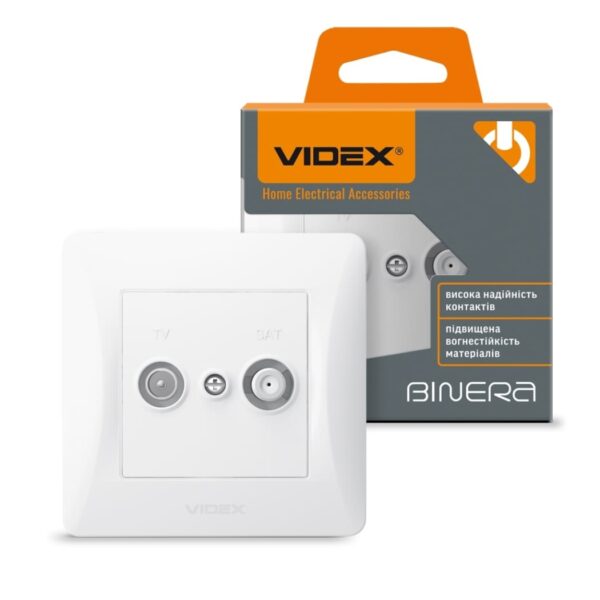 Розетка TV+SAT конечная белая VIDEX BINERA (VF-BNSK2TVSAT EW)
