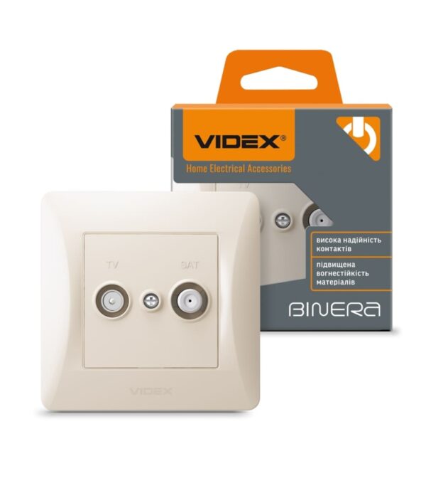 Розетка TV+SAT Крем VIDEX BINERA (VF-BNSK2TVSATE-CR)