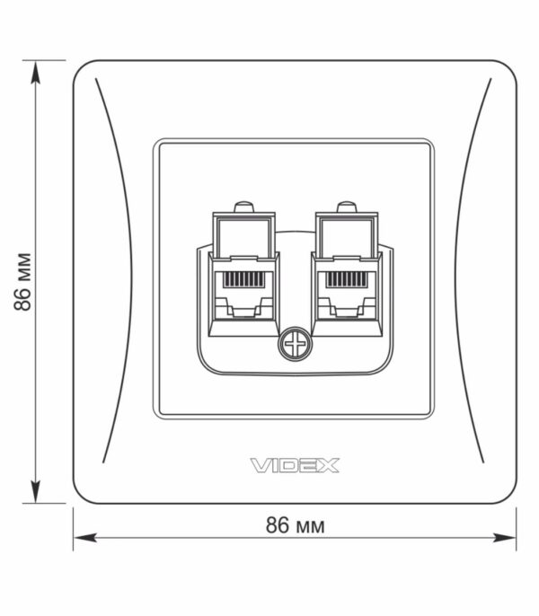 Розетка компьютерная и телефонная (PC+TF) Серебряный шёлк VIDEX BINERA (VF-BNSK2PC6TF3-SS) — изображение 4