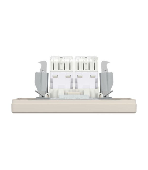 Розетка компьютерная 2-я, RJ45, кат.5е, UTP, Кремовая, Asfora EPH4400123 — изображение 8