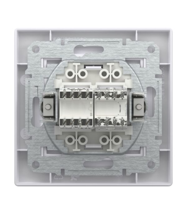 Розетка телефонная + компьютерная Белая, Asfora EPH4900121 — изображение 4