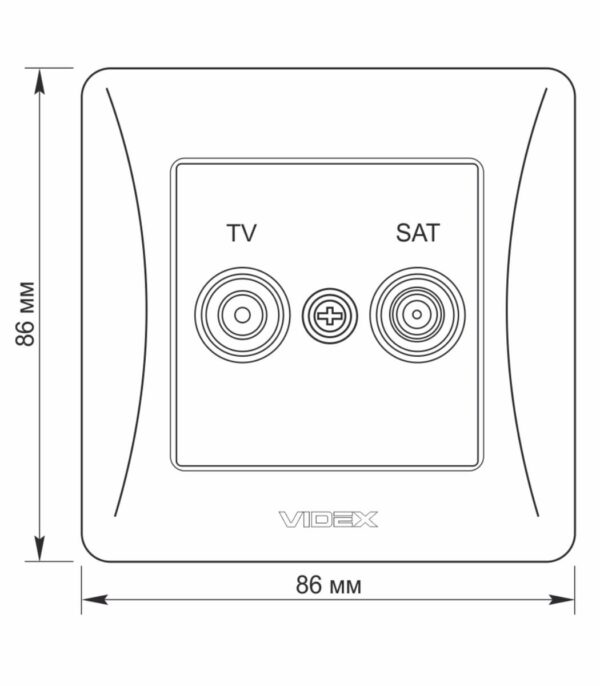 Розетка TV+SAT Крем VIDEX BINERA (VF-BNSK2TVSATE-CR) - Зображення 5